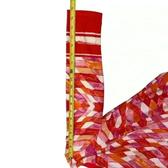 Vince Camuto 2 Long Sleeve Dress Orange/Red/Pink (W6821-G4) Geometric Lined - Picture 5 of 5